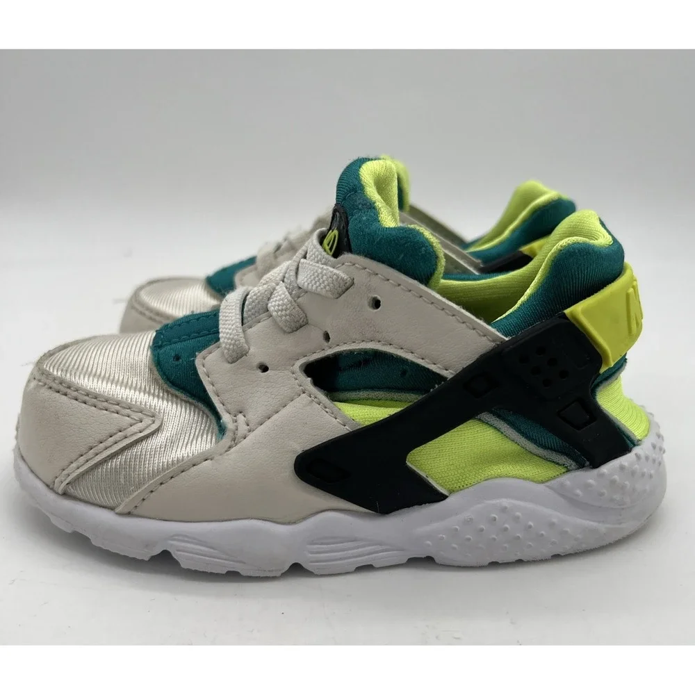 Nike‎ Huarache Run Phantom Volt Bright Spruce 704949-045 Youth US Size 8C Shoes
